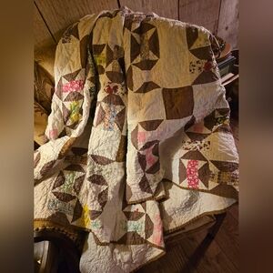 Vintage Patchwork Quilt with Floral Patterns
